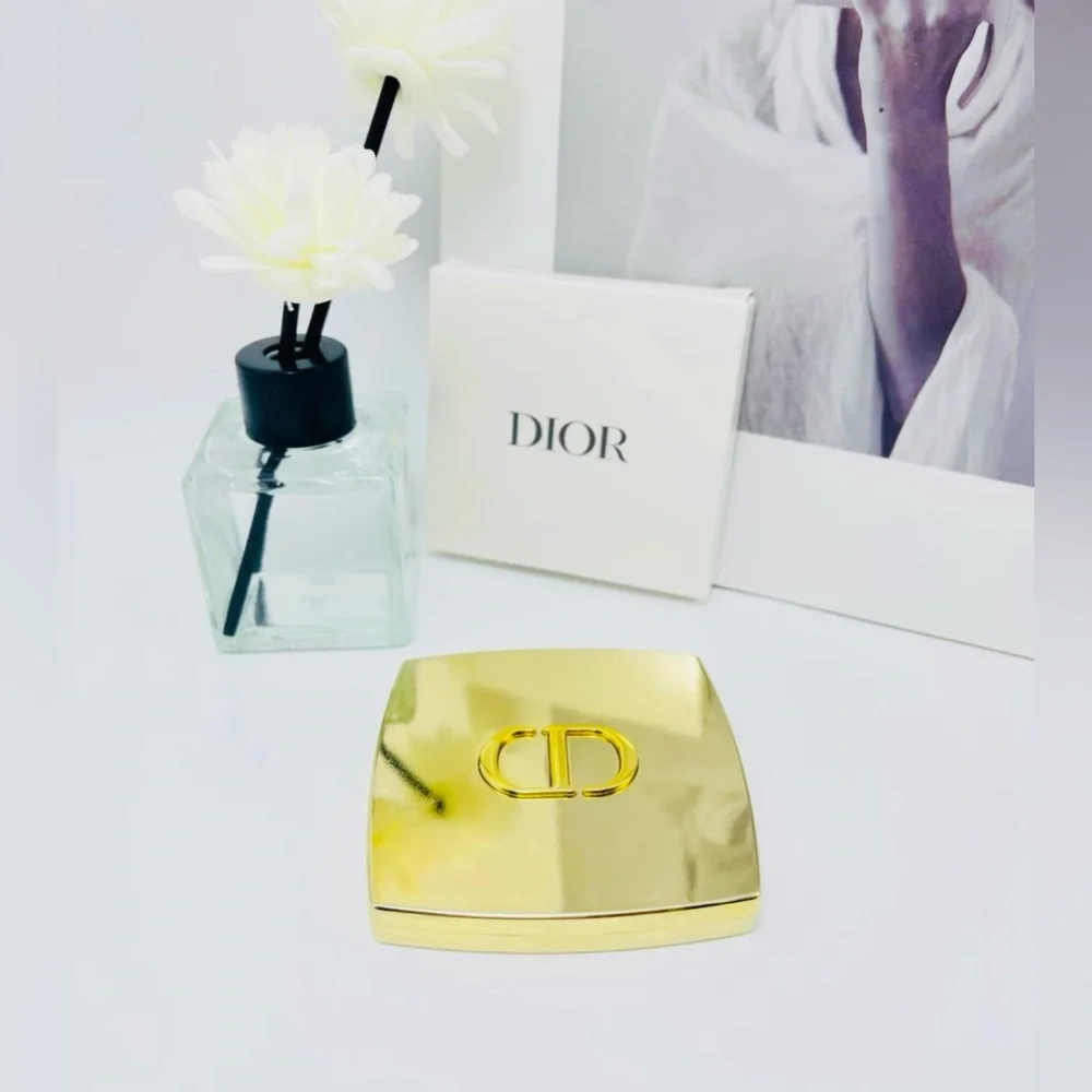 Christian Dior Gold Compact Mirror Dual Compact Mirror Heavy Metal Travel